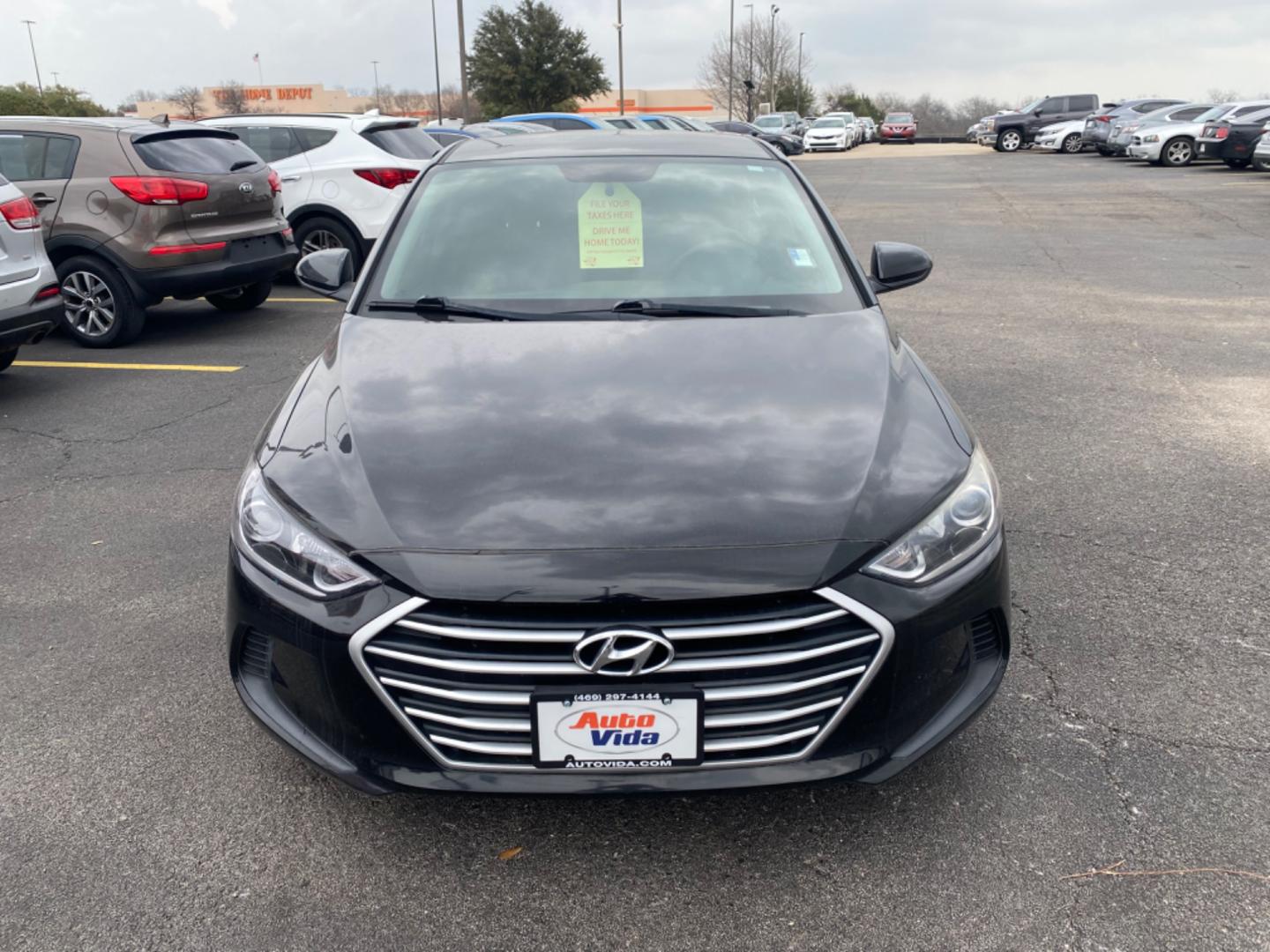 2017 BLACK Hyundai Elantra Limited (5NPD84LF5HH) with an 1.8L L4 DOHC 16V engine, 6A transmission, located at 420 I-35E, Lancaster, TX, 75146, (469) 297-4144, 32.593929, -96.823685 - Photo#1